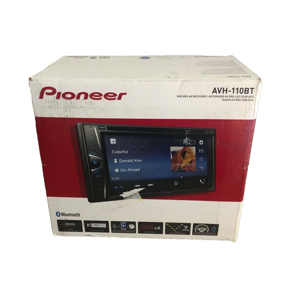 Pioneer Stereo AVH-110BT DVD Screen Double Din DVD Bluetooth Receiver UnTested - Picture 1 of 11